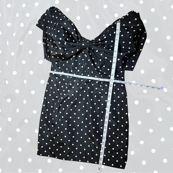 Bardot Black Strapless Polka Dot Dress - Picture 3 of 5